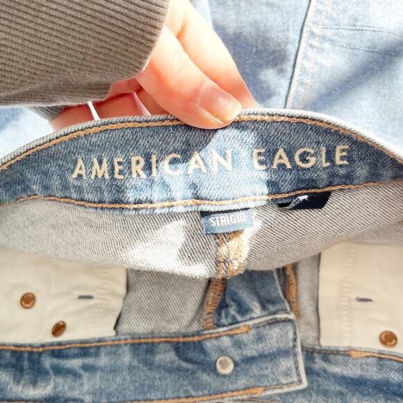 American Eagle High Rise Relaxed Denim Shorts Blue 8 - Picture 5 of 5